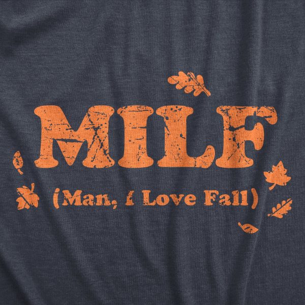 Womens MILF Man I Love Fall T Shirt Funny Autumn Season Halloween Lovers Tee For Ladies
