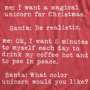 Womens Magical Unicorn For Christmas Tshirt Hilarious Holiday Tee 2