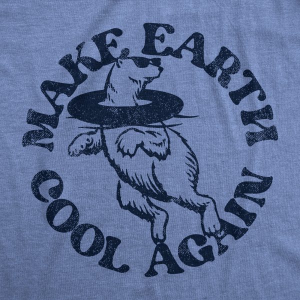 Womens Make Earth Cool Again Tshirt Funny Polar Bear Inner Tube Relaxing Graphic Novelty Tee For Ladies