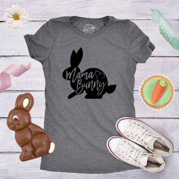 Womens Mama Bunny T Shirt Cute Adorable Easter Gift Faith Tee For Ladies