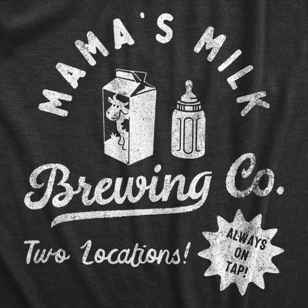 Womens Mamas Milk Brewing Co T Shirt Funny Breast Feeding Brewery Joke Tee For Ladies
