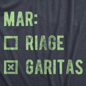 Womens Marriage Margaritas T Shirt Funny Checklist Drinking Married Joke Tee For Ladies