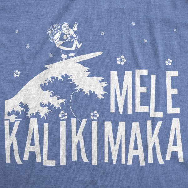 Womens Mele Kalikimaka Tshirt Funny Surfing Hawaiian Christmas Santa Tee