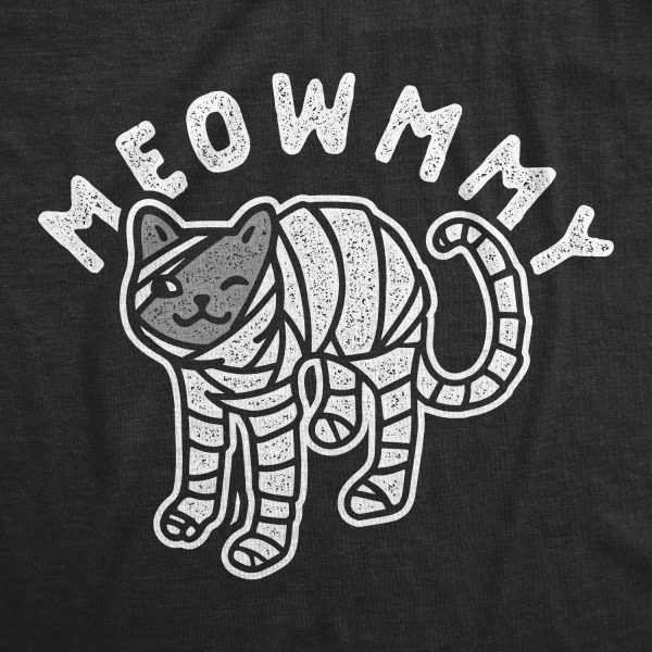 Womens Meowmmy Tshirt Funny Cat Lover Halloween Mummy Tee