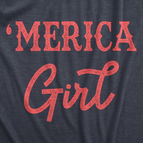 Womens Merica Girl T Shirt Funny Cute Fourth Of July Party Patriotic Tee For Ladies