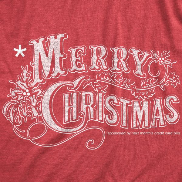 Womens Merry Christmas T Shirt Funny Credit Card Bills Joke Tee For Ladies