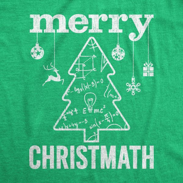 Womens Merry Christmath Tshirt Funny Christmas Tree Holiday Math Graphic Tee