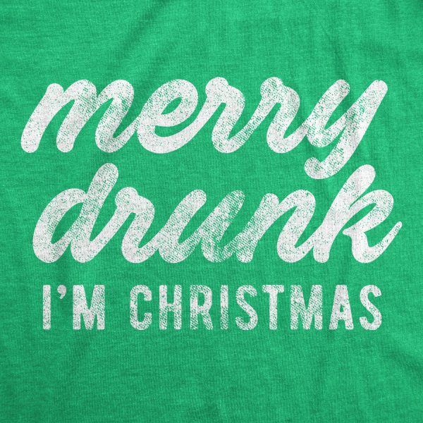 Womens Merry Drunk I’m Christmas Tshirt Funny Holiday Season Xmas Graphic Novelty Tee