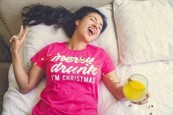 Womens Merry Drunk I’m Christmas Tshirt Funny Holiday Season Xmas Graphic Novelty Tee