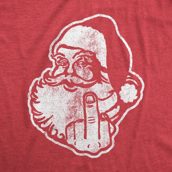 Womens Middle Finger Santa T shirt Funny Christmas Gift Offensive Graphic for Her