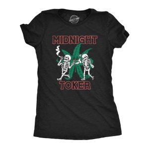 Womens Midnight Toker T Shirt Funny 420 Pot Smoking Weed Leaf Parody Tee For Ladies Womens Midnight Toker T Shirt Funny 420 Pot Smoking Weed Leaf Parody Tee For Ladies
