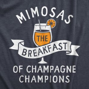 Womens Mimosas The Breakfast Of Champagne Champions T Shirt Funny Brunch Joke Tee For Ladies