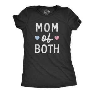Womens Mom Of Both T Shirt Funny Cute Mother’s Day Son And Daughter Tee For Laides