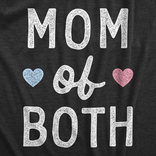 Womens Mom Of Both T Shirt Funny Cute Mother’s Day Son And Daughter Tee For Laides