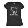 Womens Mom Of Monsters Tshirt Funny Halloween Coffee Parenting Novelty Graphic Tee