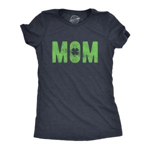Womens Mom St. Patrick’s Day Tshirt Funny Paddy’s Day Shamrock Graphic Novelty Tee