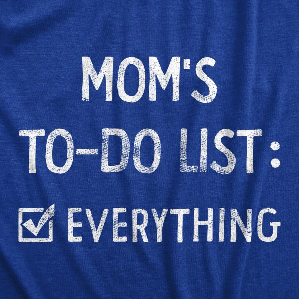 Womens Moms To Do List T Shirt Funny Sarcastic Parenting Mother Joke Novelty Tee For Ladies