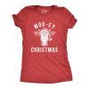 Womens Moo-ey Christmas Tshirt Funny Holiday Festive Cow Merry Xmas Graphic Tee