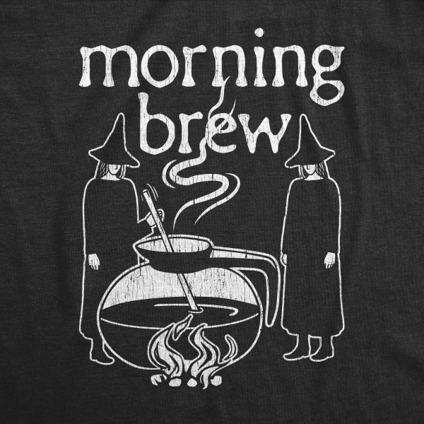 Womens Morning Brew T Shirt Funny Witch Potion Coffee Pot Joke Tee For Ladies