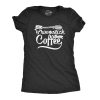 Womens My Broomstick Runs On Coffee Tshirt Funny Halloween Witch Tee