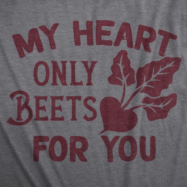 Womens My Heart Only Beets For You T Shirt Funny Valentines Day Beet Veggie Joke Tee For Ladies