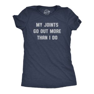 Womens My Joints Go Out More Than I Do T Shirt Funny 420 Introverted Weed Smoking Tee For Ladies