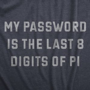 Womens My Password Is The Last Eight Digits Of Pi T Shirt Funny Nerdy Math Joke Tee For Ladies