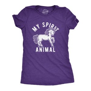 Womens My Spirit Animal Unicorn Tshirt Funny Mythical Horse Sarcastic Graphic Novelty Tee Womens My Spirit Animal Unicorn Tshirt Funny Mythical Horse Sarcastic Graphic Novelty Tee