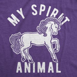 Womens My Spirit Animal Unicorn Tshirt Funny Mythical Horse Sarcastic Graphic Novelty Tee
