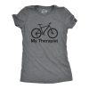 Womens My Therapist Bicycle T shirt Funny Biking Cycling Outdoors Graphic Tee
