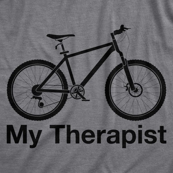 Womens My Therapist Bicycle T shirt Funny Biking Cycling Outdoors Graphic Tee