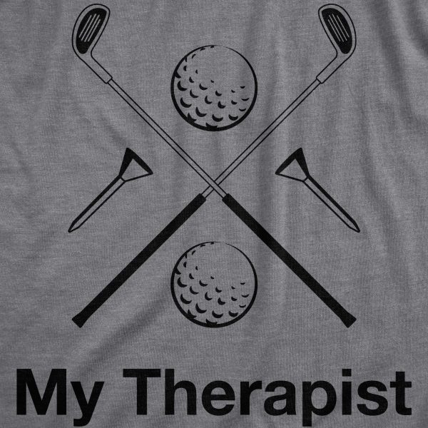 Womens My Therapist Golf T shirt Funny Sports Activity Golfing Graphic Novelty