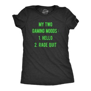 Womens My Two Gaming Moods T Shirt Funny Video Gamer Anger Joke Tee For Ladies Womens My Two Gaming Moods T Shirt Funny Video Gamer Anger Joke Tee For Ladies