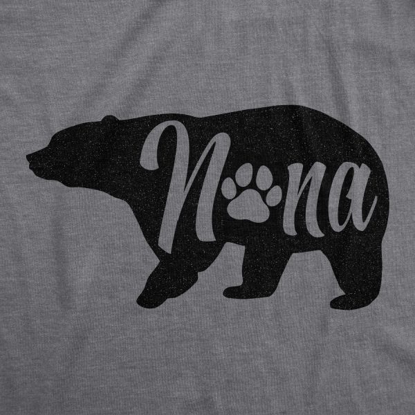 Womens Nana Bear Tshirt Cute Funny Grandmother Grandma Novelty Graphic Tee