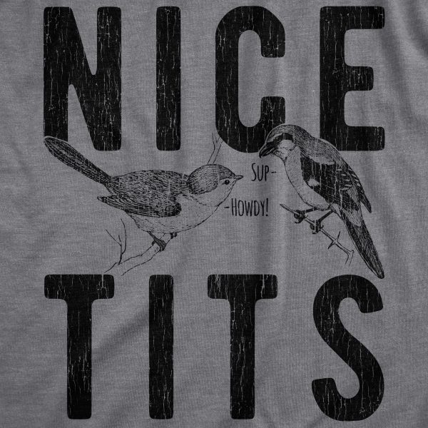 Womens Nice Tits T shirt Funny Sarcastic Bird Watching Joke Hilarious Boobs Tee