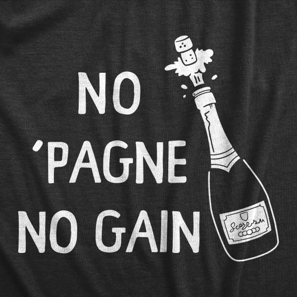Womens No Pagne No Gain T Shirt Funny Drinking Party Champagne Lovers Tee For Ladies