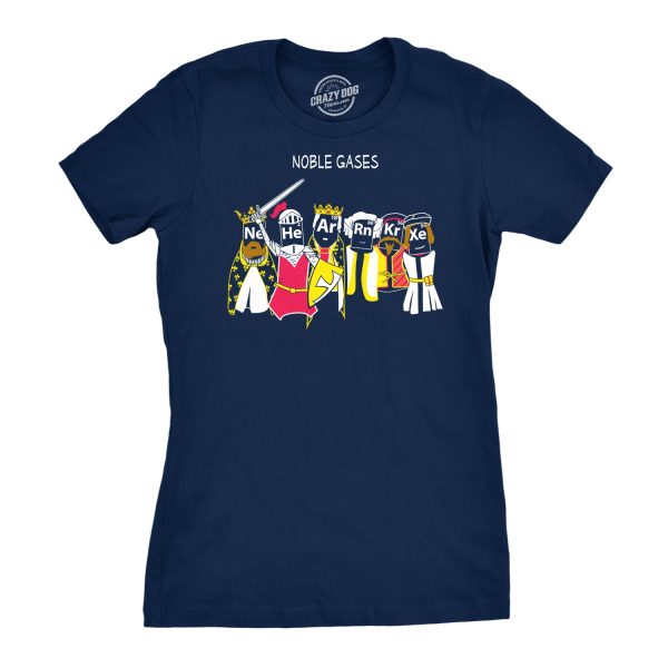 Womens Noble Gases Science T Shirt Funny Nerdy Tee for Geeks Cool Graphic