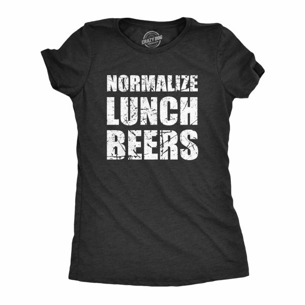 Womens Normalize Lunch Beers T Shirt Funny Day Drinking Lovers Joke Tee For Ladies