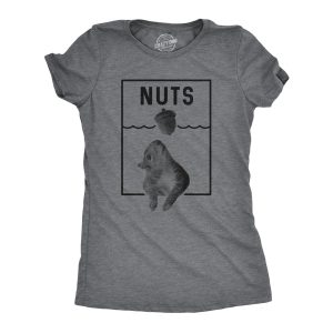 Womens Nuts Jaws Squirrel Parody Tshirt Funny Novelty Shark Movie Graphic Tee For Ladies