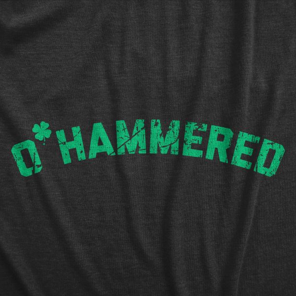 Womens OHammered T Shirt Funny St Pattys Day Parade Drunk Partying Tee For Ladies