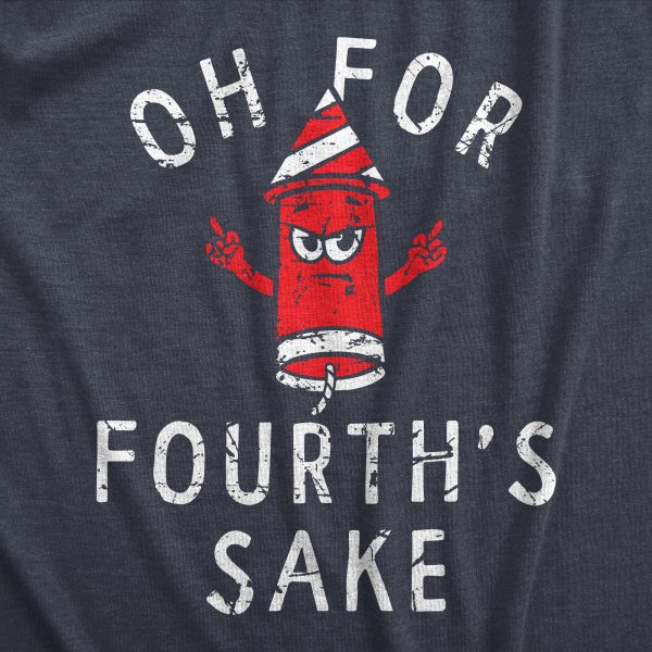 Womens Oh For Fourths Sake T Shirt Funny Fourth Of July Fireworks Joke Tee For Ladies