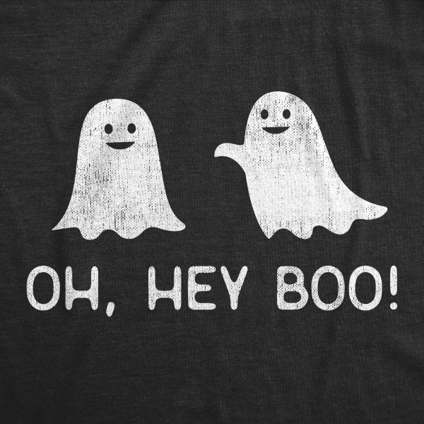 Womens Oh Hey Boo T Shirt Funny Halloween Party Ghost Relationship Tee For Ladies