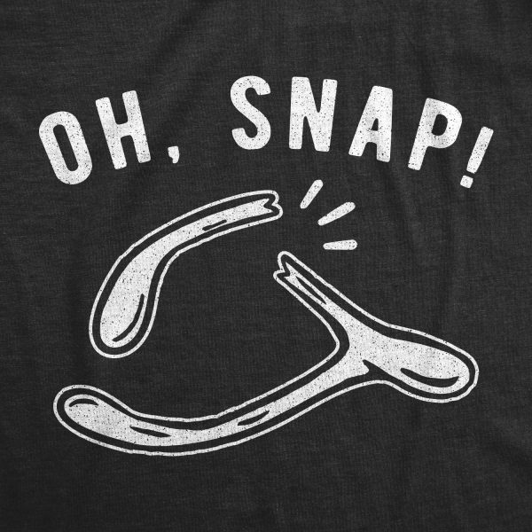 Womens Oh Snap Tshirt Funny Turkey Day Thanksgiving Wishbone Graphic Novelty Tee