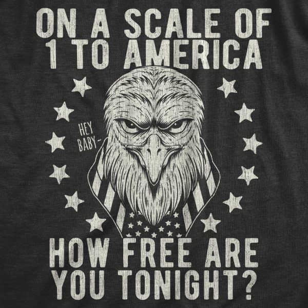 Womens On A Scale Of 1 To America How Free Are You Tonight Tshirt Funny Pick Up Line Tee