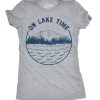 Womens On Lake Time Tshirt Funny Summer Vacation Outdoors Tee For Ladies