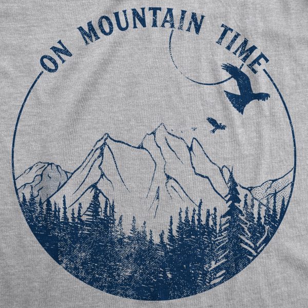 Womens On Mountain Time Tshirt Cute Outdoor Camping Tee For Ladies