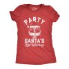 Womens Party Like Santa’s Not Watching Tshirt Funny Christmas Party Holiday Graphic Tee