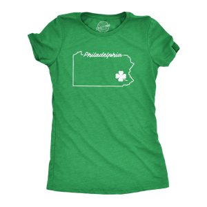 Womens Philadelphia Pennsylvania Saint Patrick’s Tshirt Funny St. Paddy’s Day Parade Novelty Graphic Tee For Ladies Womens Philadelphia Pennsylvania Saint Patrick’s Tshirt Funny St. Paddy’s Day Parade Novelty Graphic Tee For Ladies