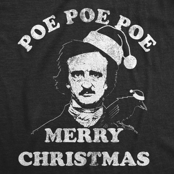 Womens Poe Poe Poe Merry Christmas Tshirt Funny Edgar Allan Poe Book Lover Tee