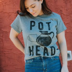 Womens Pot Head T Shirt Funny Coffee Sarcastic Cool Tee Caffeine Tee 3